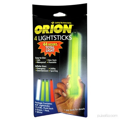 ORION LIGHTSTICKS - 4 PACK - 2 GREEN, 1 WHITE AND 1 RED